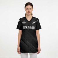 Custom New Zealand Cricket Scrub Top Aotearoa Black Cap Come On - Polynesian Pride