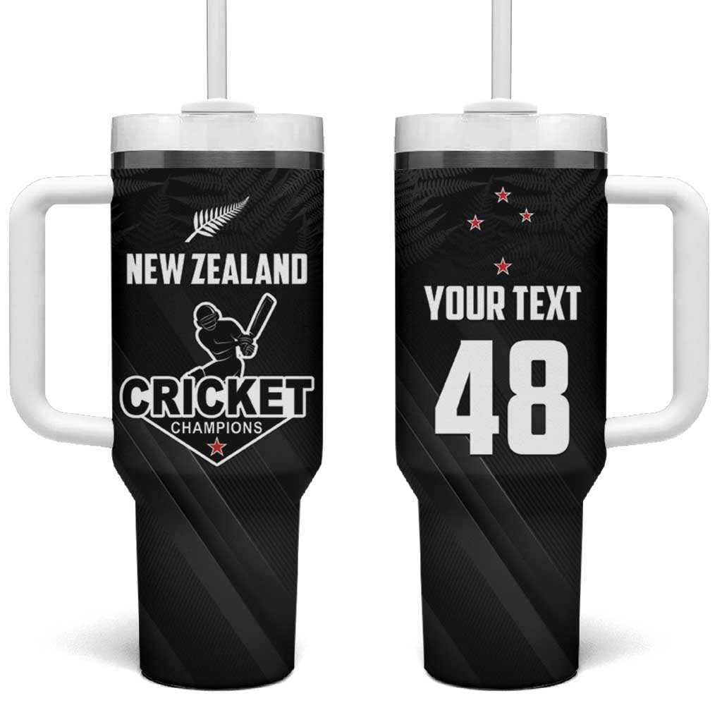 Custom New Zealand Cricket Tumbler With Handle Aotearoa Black Cap Come On