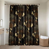 Javanese Batik Semen Bathroom Set Indonesian Traditional Pattern LT01 Shower Curtain Only Black - Polynesian Pride