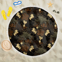Javanese Batik Semen Beach Blanket Indonesian Traditional Pattern LT01 One Size 150cm Black - Polynesian Pride