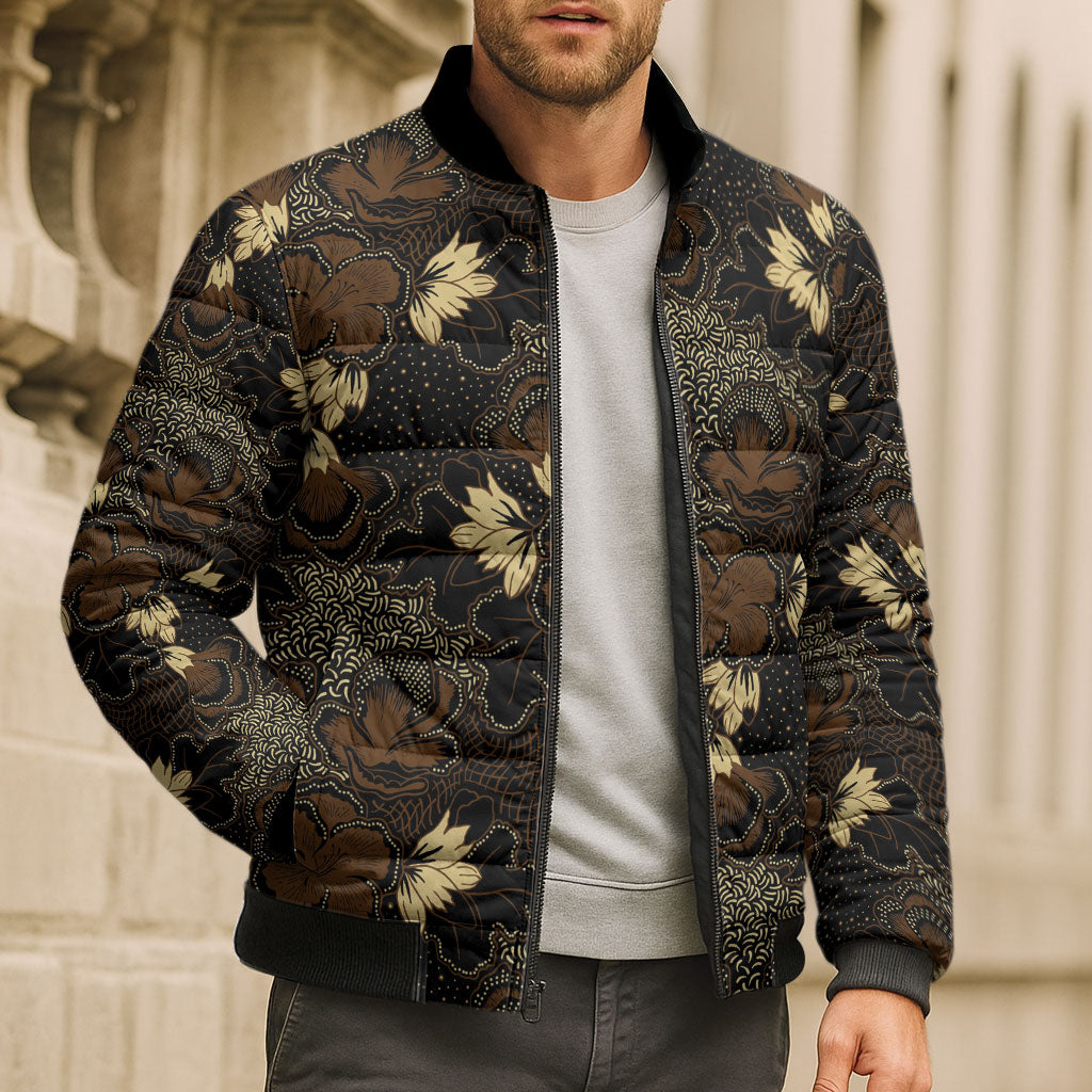 Javanese Batik Semen Bomber Puffer Jacket Indonesian Traditional Pattern LT01 - Polynesian Pride