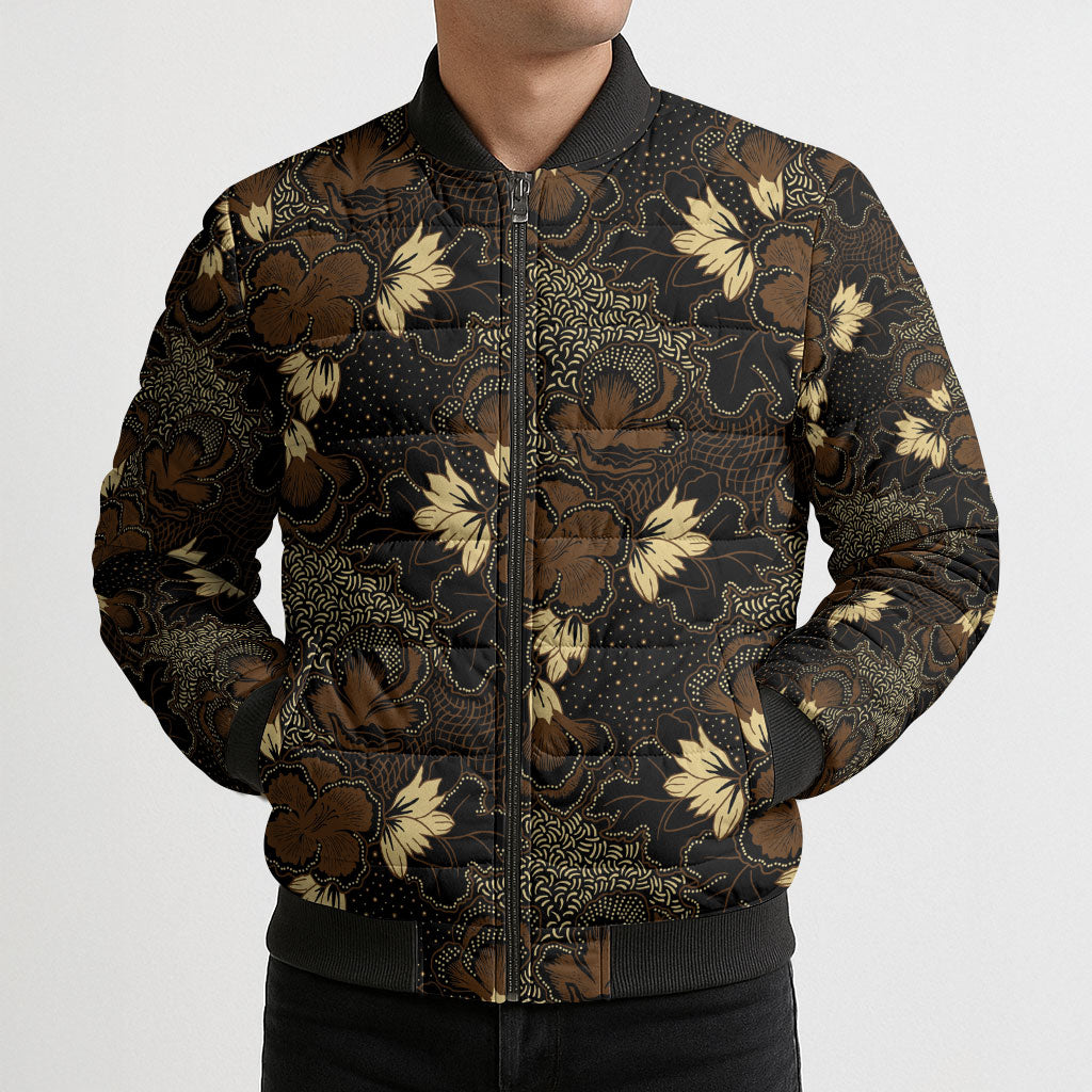 Javanese Batik Semen Bomber Puffer Jacket Indonesian Traditional Pattern LT01 - Polynesian Pride