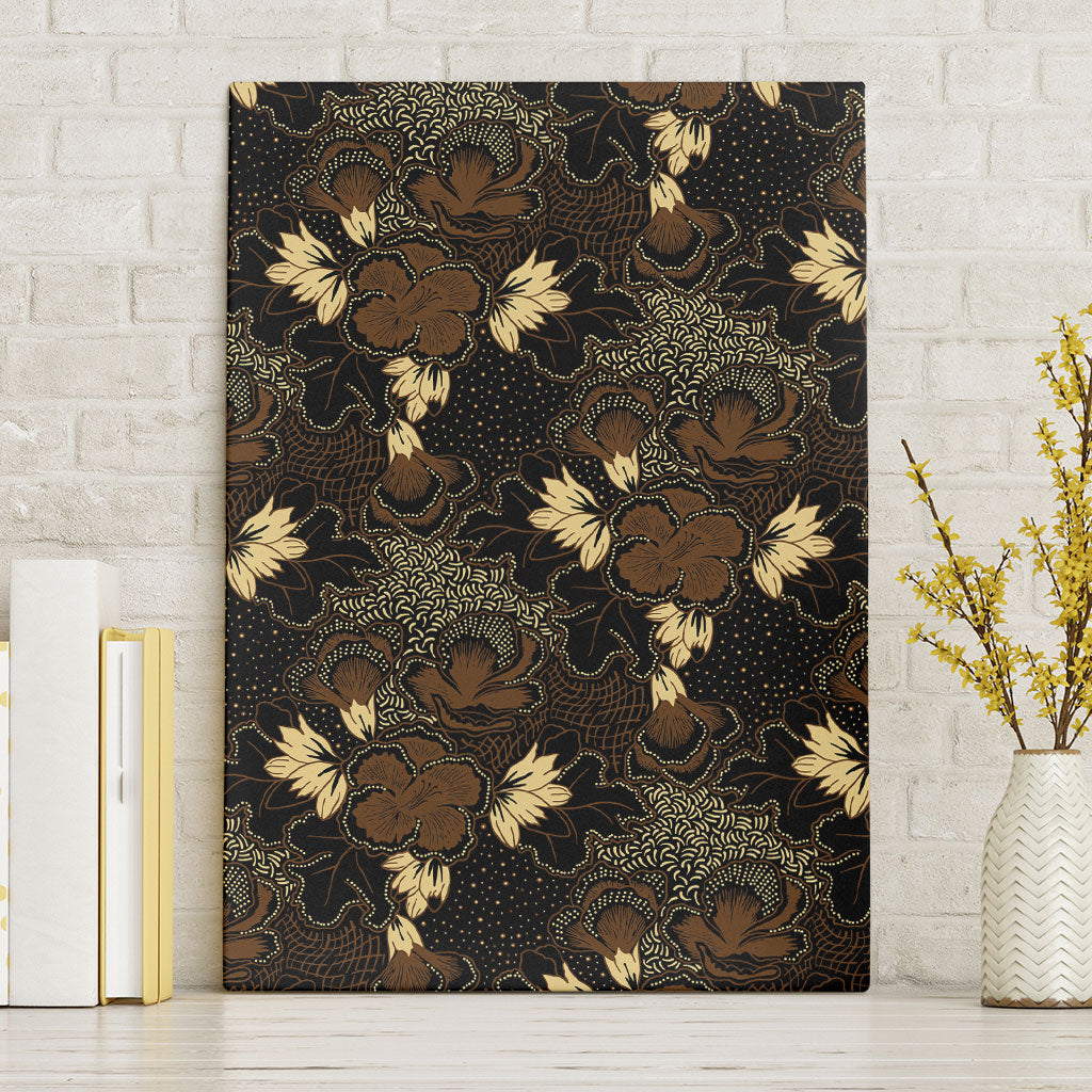 Javanese Batik Semen Canvas Wall Art Indonesian Traditional Pattern LT01 Without Frame Black - Polynesian Pride