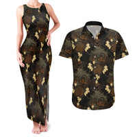 Javanese Batik Semen Couples Matching Tank Maxi Dress and Hawaiian Shirt Indonesian Traditional Pattern