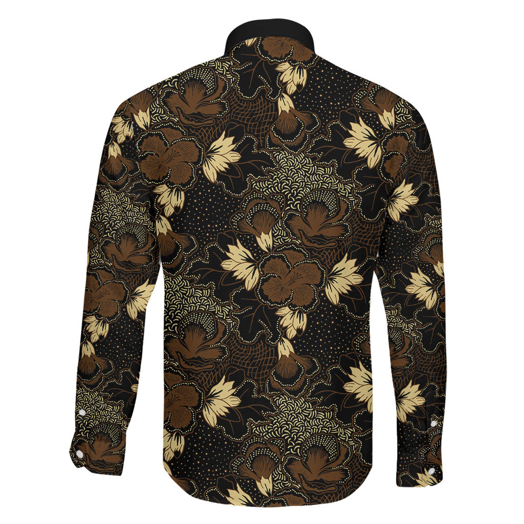 Javanese Batik Semen Family Matching Long Sleeve Bodycon Dress and Hawaiian Shirt Indonesian Traditional Pattern