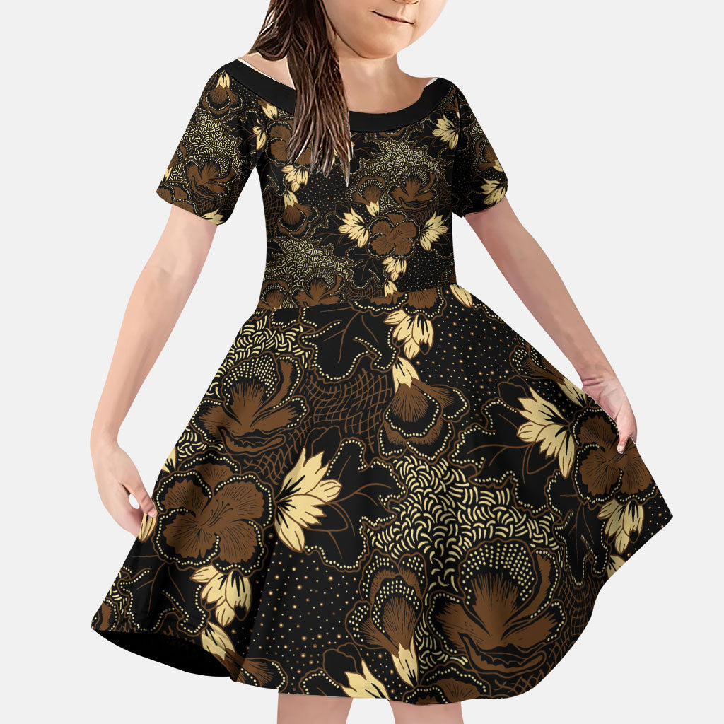 Javanese Batik Semen Family Matching Mermaid Dress and Hawaiian Shirt Indonesian Traditional Pattern