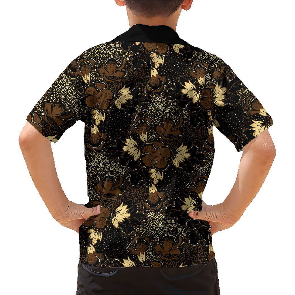 Javanese Batik Semen Family Matching Off Shoulder Maxi Dress and Hawaiian Shirt Indonesian Traditional Pattern