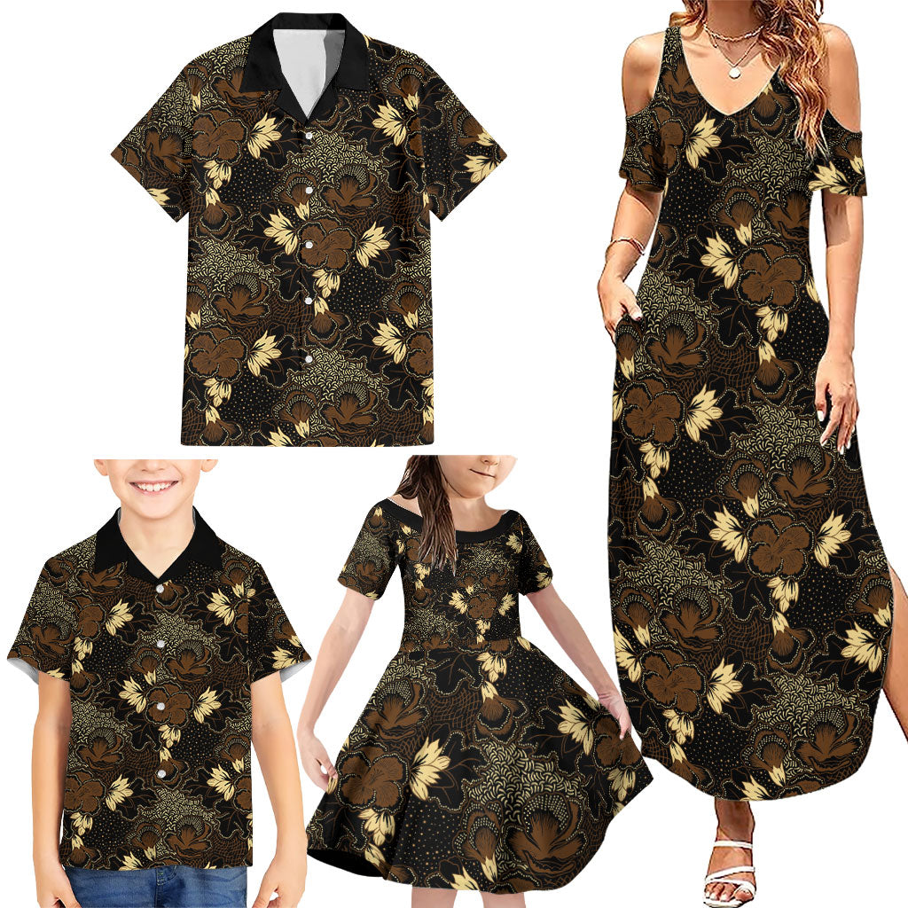 Javanese Batik Semen Family Matching Summer Maxi Dress and Hawaiian Shirt Indonesian Traditional Pattern LT01 - Polynesian Pride