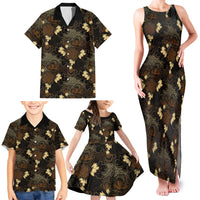 Javanese Batik Semen Family Matching Tank Maxi Dress and Hawaiian Shirt Indonesian Traditional Pattern