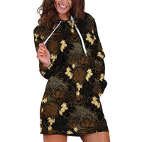 Javanese Batik Semen Hoodie Dress Indonesian Traditional Pattern