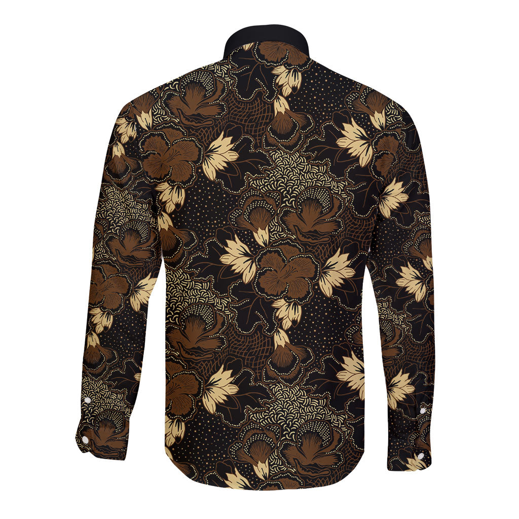 Javanese Batik Semen Long Sleeve Button Shirt Indonesian Traditional Pattern LT01 - Polynesian Pride