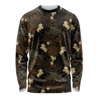 Javanese Batik Semen Long Sleeve Shirt Indonesian Traditional Pattern LT01 Unisex Black - Polynesian Pride