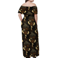 Javanese Batik Semen Off Shoulder Maxi Dress Indonesian Traditional Pattern LT01 - Polynesian Pride