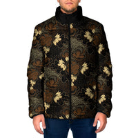 Javanese Batik Semen Padded Jacket Indonesian Traditional Pattern LT01 Men Black - Polynesian Pride