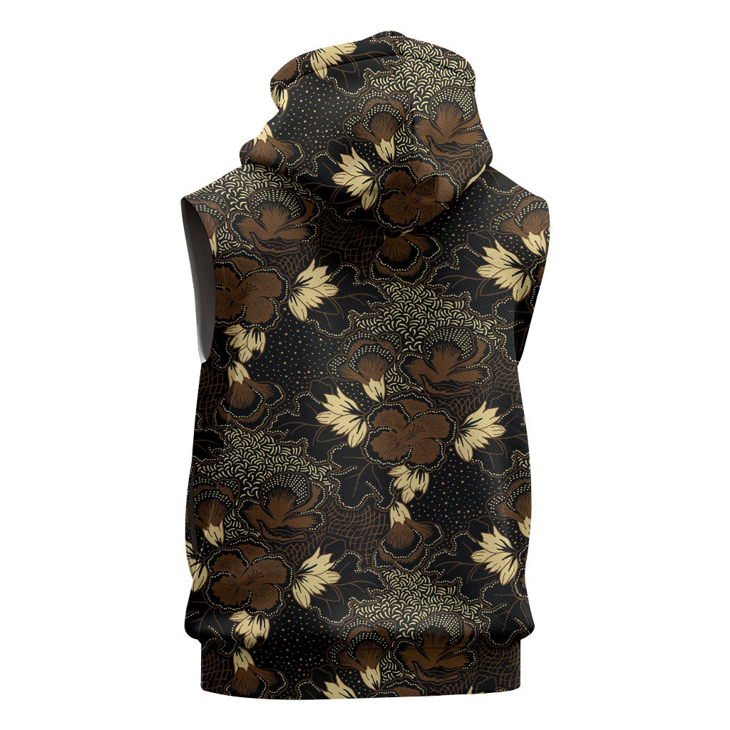 Javanese Batik Semen Sleeveless Hoodie Indonesian Traditional Pattern LT01 - Polynesian Pride