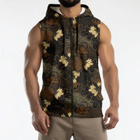 Javanese Batik Semen Sleeveless Zip Hoodie Indonesian Traditional Pattern LT01 - Polynesian Pride
