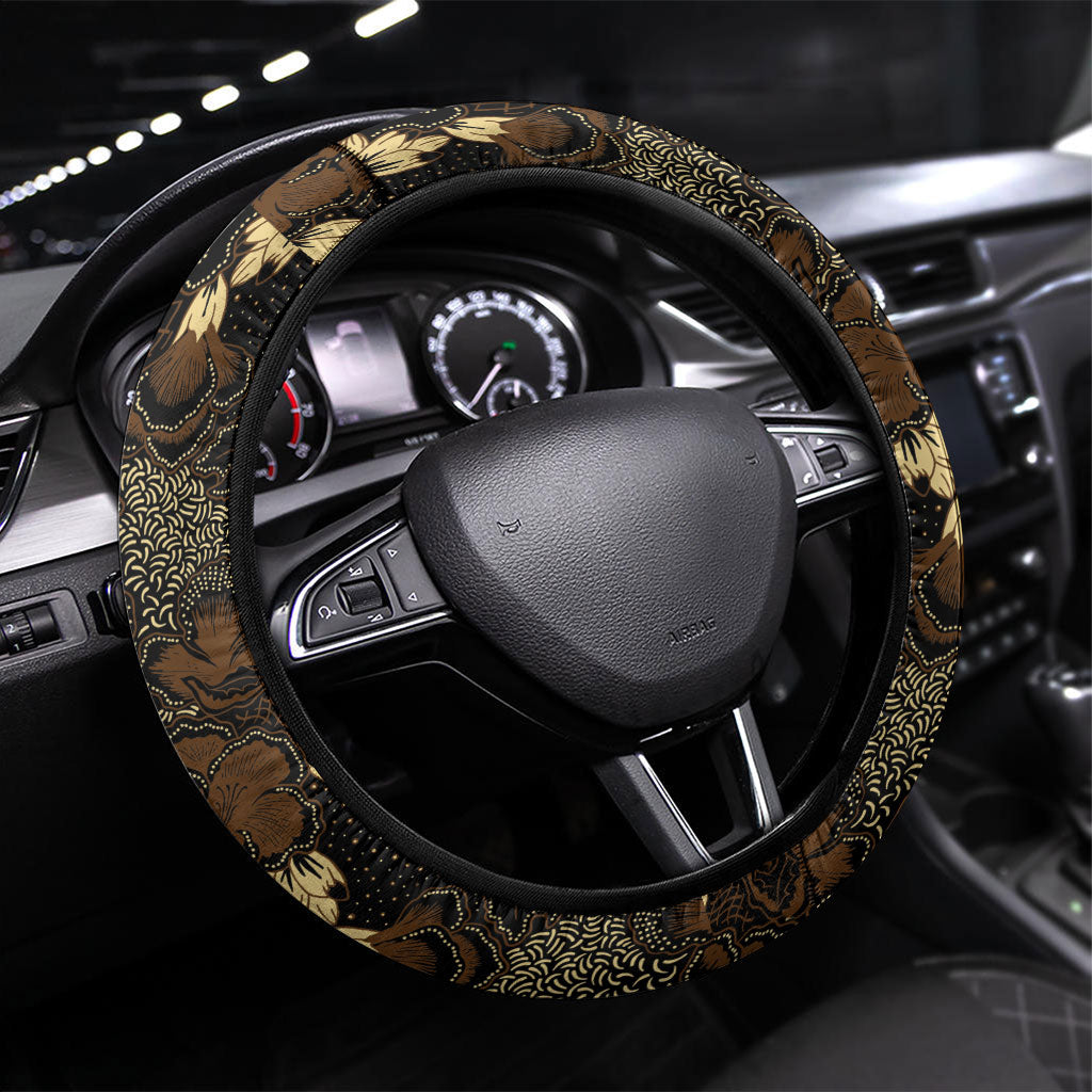 Javanese Batik Semen Steering Wheel Cover Indonesian Traditional Pattern