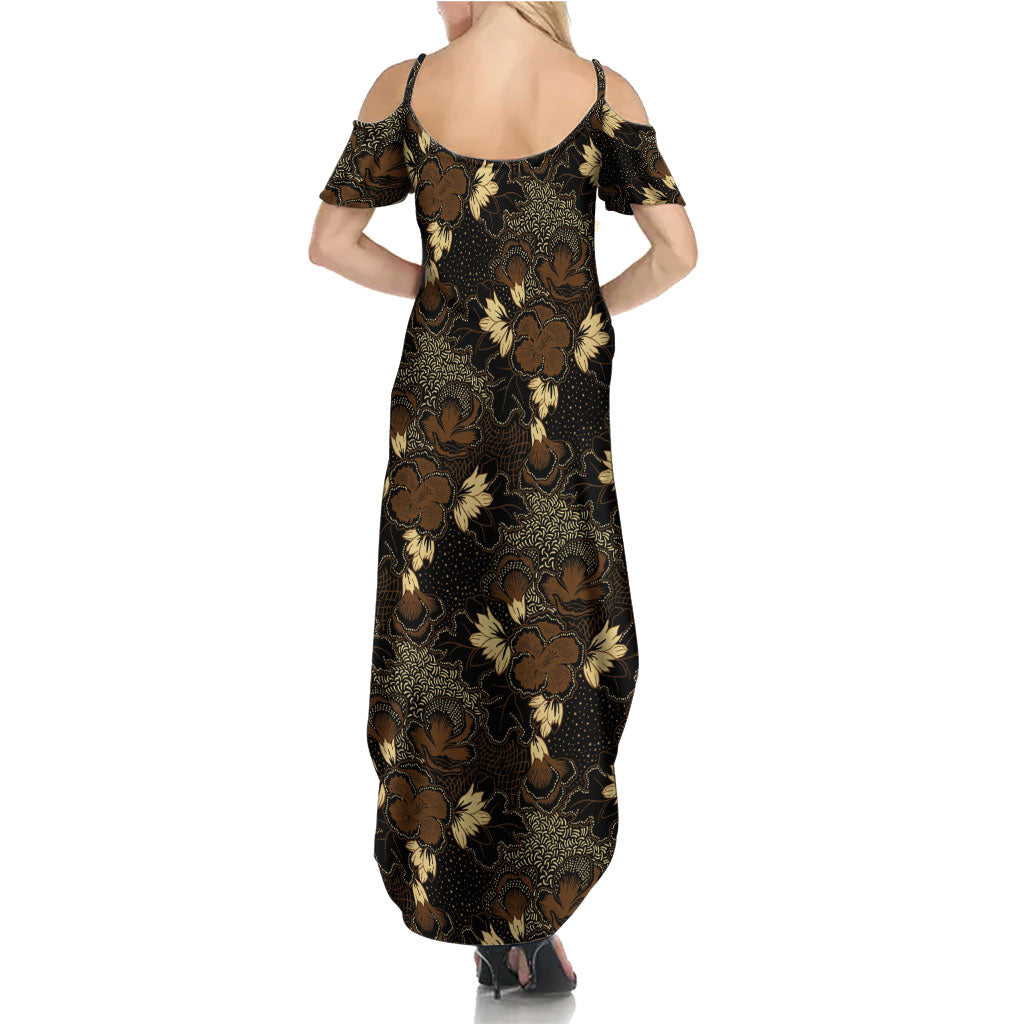 Javanese Batik Semen Summer Maxi Dress Indonesian Traditional Pattern LT01 - Polynesian Pride