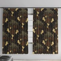 Javanese Batik Semen Window Curtain Indonesian Traditional Pattern LT01 With Hooks Black - Polynesian Pride