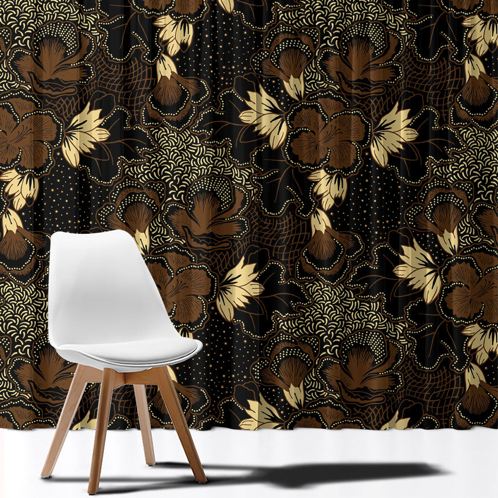 Javanese Batik Semen Window Curtain Indonesian Traditional Pattern LT01 - Polynesian Pride