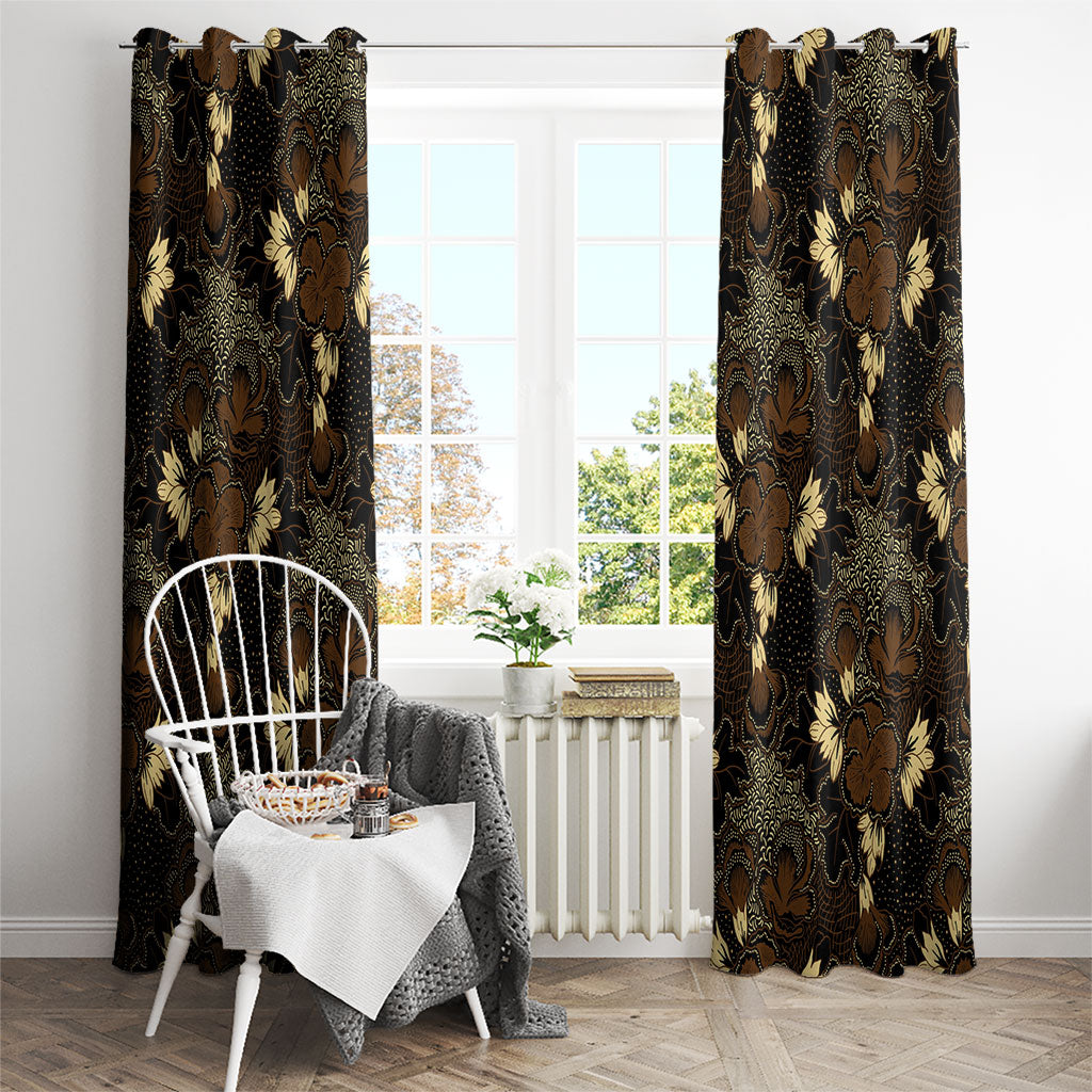 Javanese Batik Semen Window Curtain Indonesian Traditional Pattern LT01 - Polynesian Pride