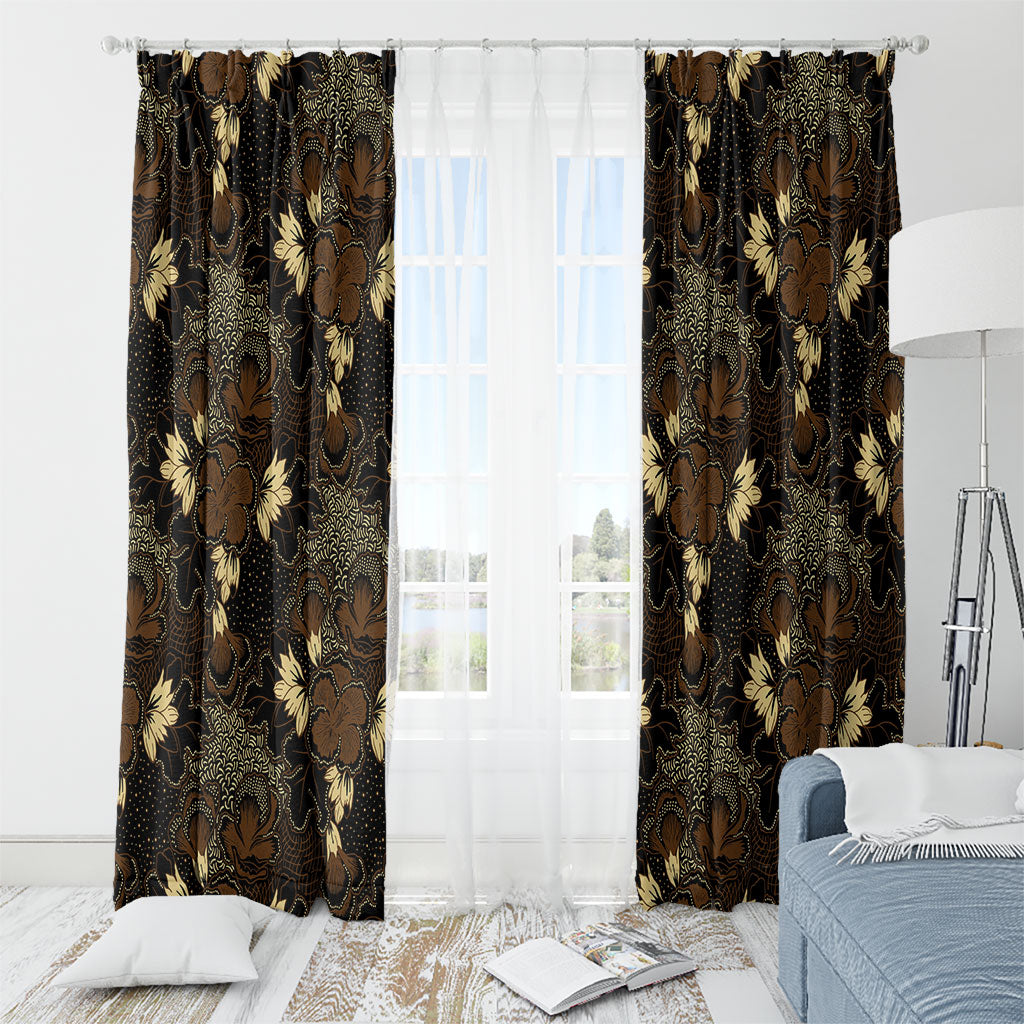 Javanese Batik Semen Window Curtain Indonesian Traditional Pattern LT01 - Polynesian Pride