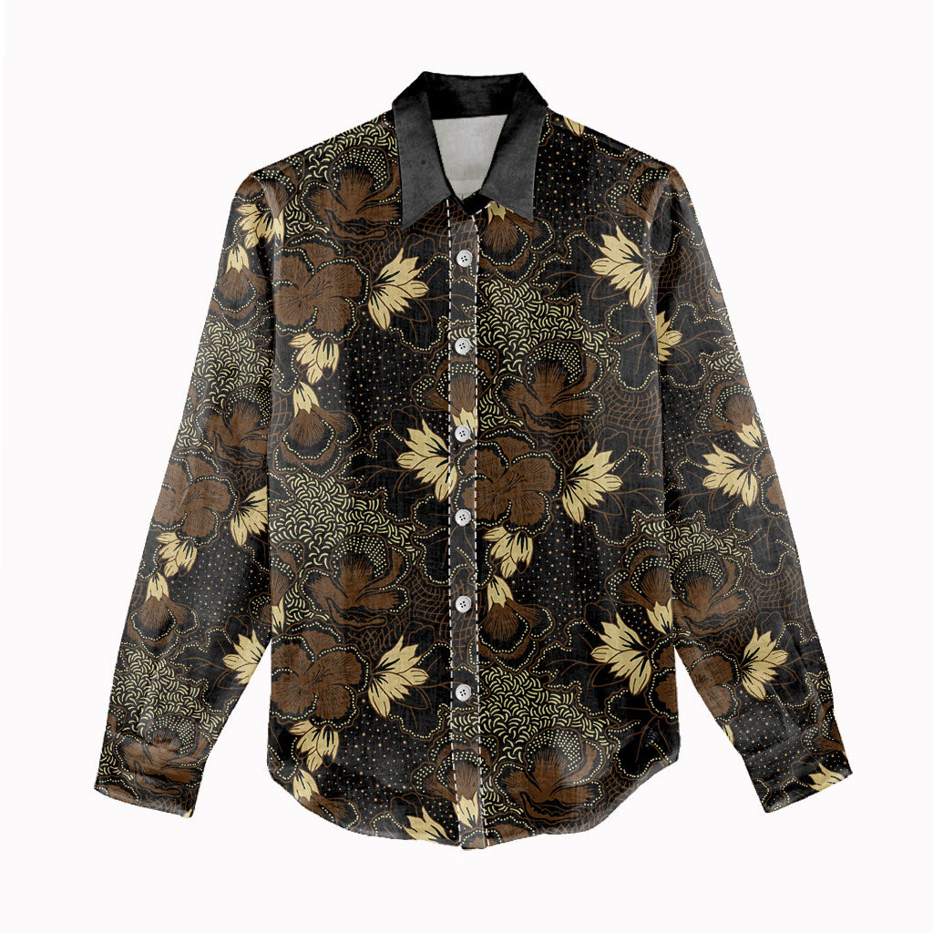 Javanese Batik Semen Women Casual Shirt Indonesian Traditional Pattern