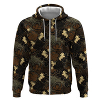 Javanese Batik Semen Zip Hoodie Indonesian Traditional Pattern LT01 Zip Hoodie Black - Polynesian Pride