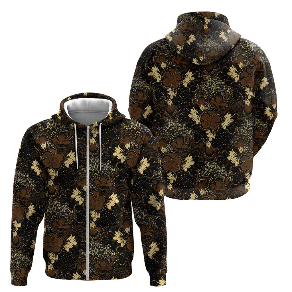 Javanese Batik Semen Zip Hoodie Indonesian Traditional Pattern LT01 - Polynesian Pride