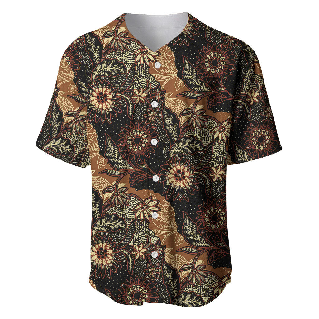 Batik Pedalaman Semen Lereng Style Baseball Jersey Indonesian Traditional Pattern