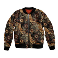 Batik Pedalaman Semen Lereng Style Bomber Jacket Indonesian Traditional Pattern LT01 Unisex Black - Polynesian Pride