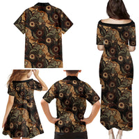 Batik Pedalaman Semen Lereng Style Family Matching Puletasi and Hawaiian Shirt Indonesian Traditional Pattern