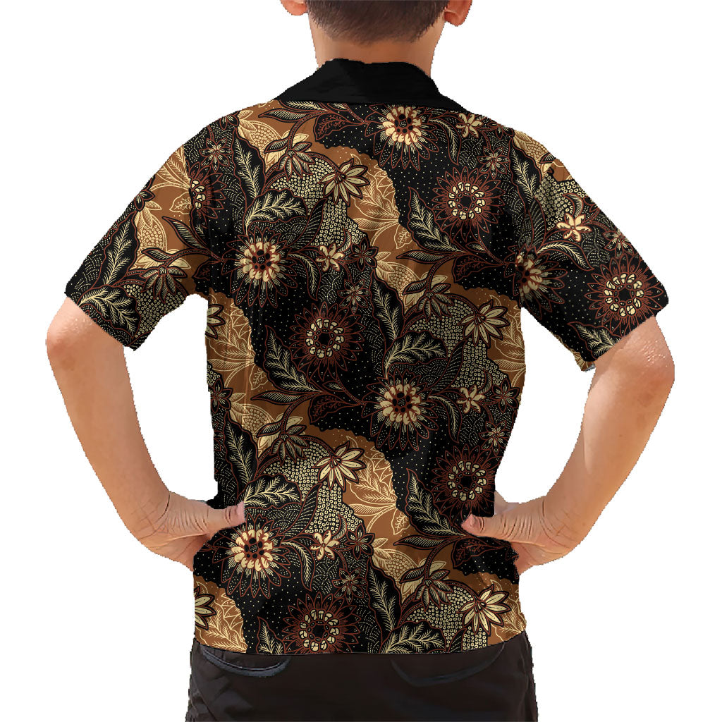 Batik Pedalaman Semen Lereng Style Family Matching Tank Maxi Dress and Hawaiian Shirt Indonesian Traditional Pattern