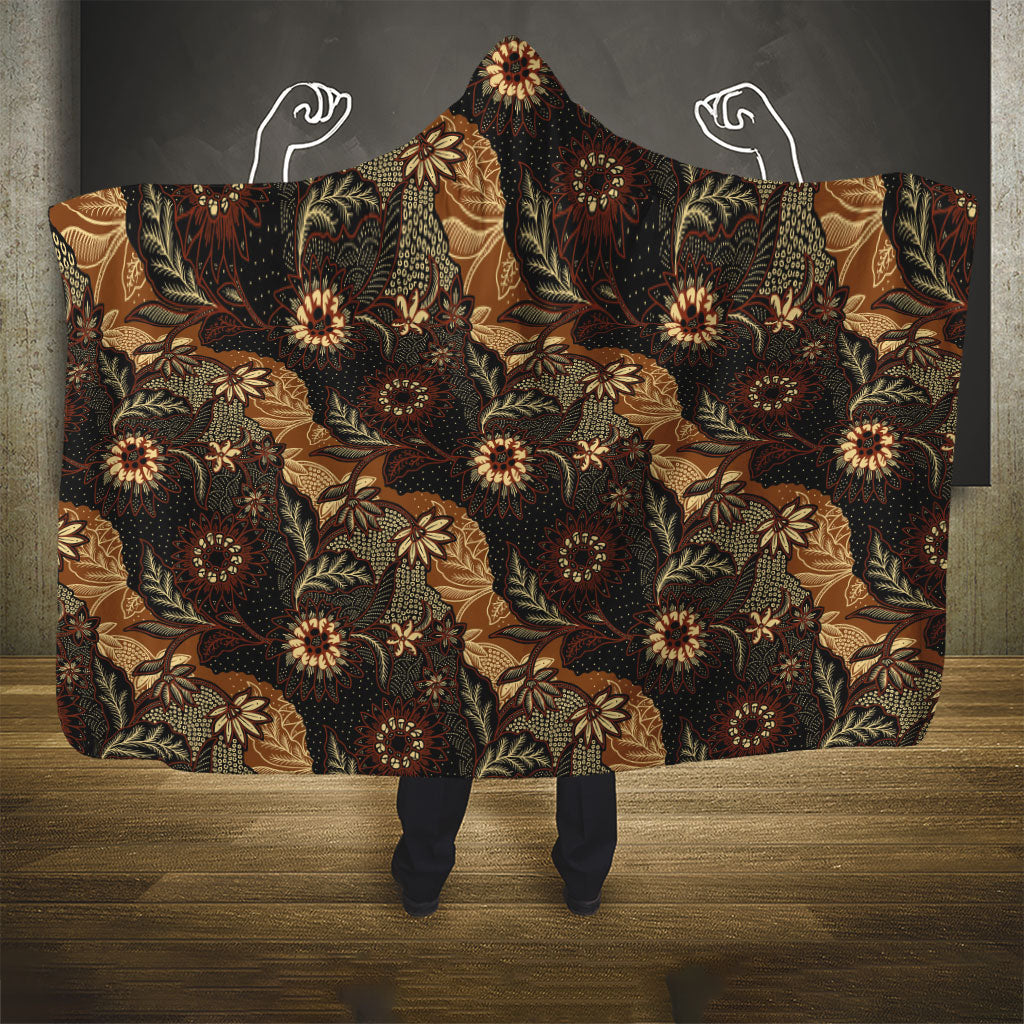 Batik Pedalaman Semen Lereng Style Hooded Blanket Indonesian Traditional Pattern