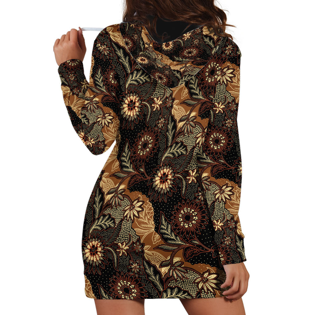 Batik Pedalaman Semen Lereng Style Hoodie Dress Indonesian Traditional Pattern