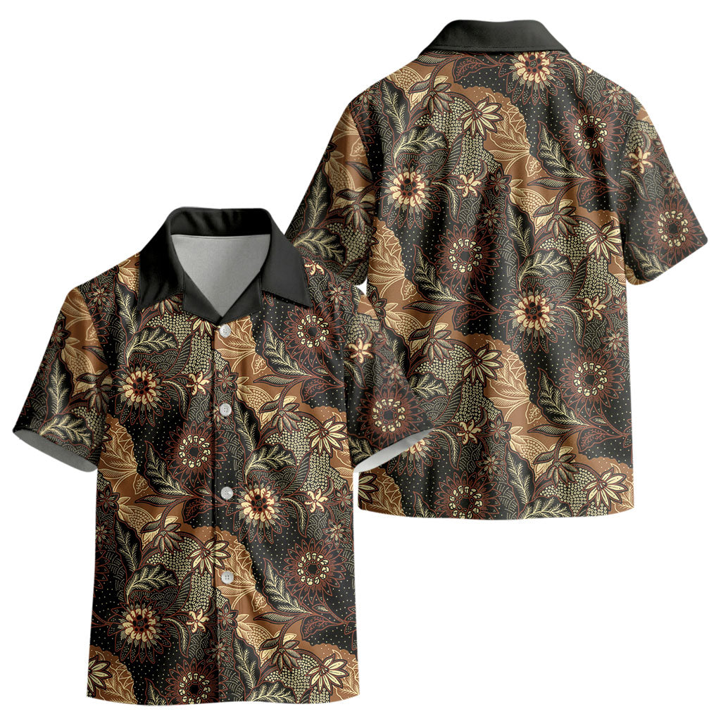 Batik Pedalaman Semen Lereng Style Kid Hawaiian Shirt Indonesian Traditional Pattern LT01 - Polynesian Pride