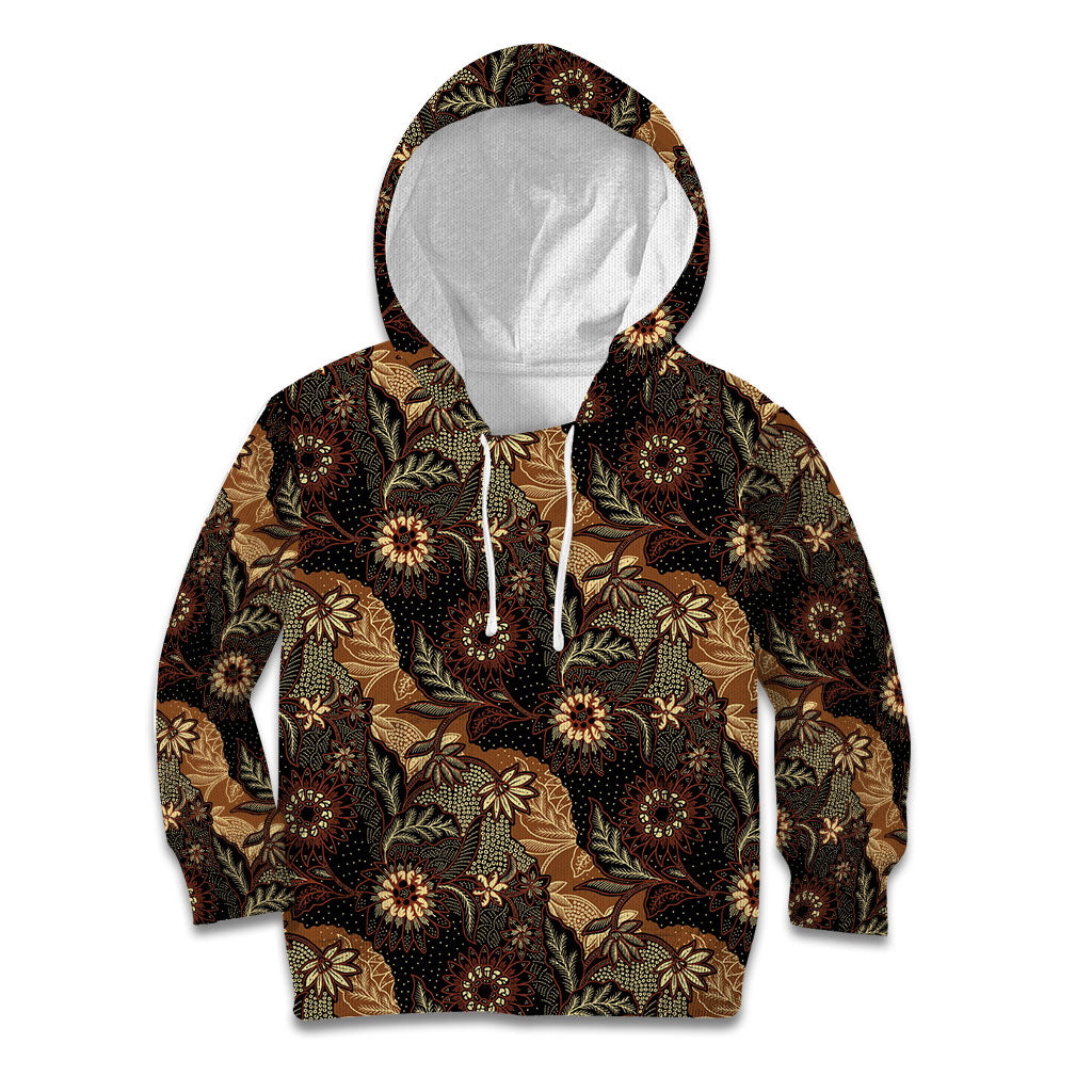 Batik Pedalaman Semen Lereng Style Kid Hoodie Indonesian Traditional Pattern