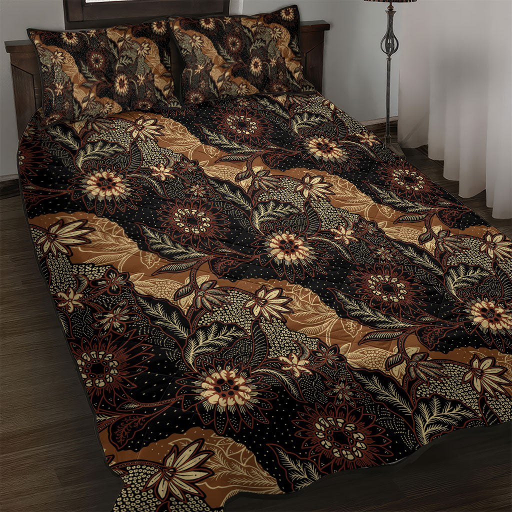 Batik Pedalaman Semen Lereng Style Quilt Bed Set Indonesian Traditional Pattern