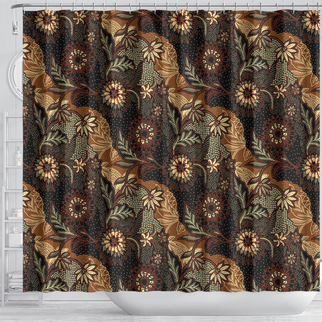 Batik Pedalaman Semen Lereng Style Shower Curtain Indonesian Traditional Pattern