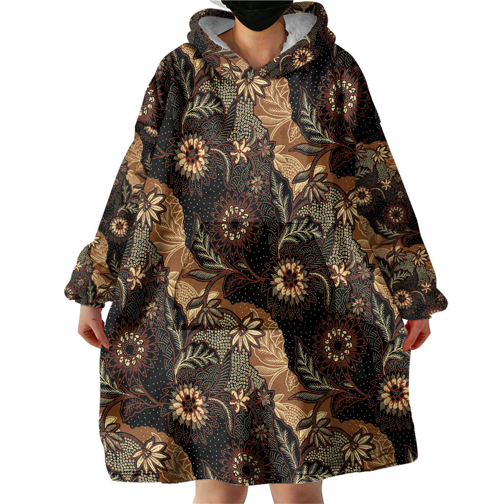 Batik Pedalaman Semen Lereng Style Wearable Blanket Hoodie Indonesian Traditional Pattern