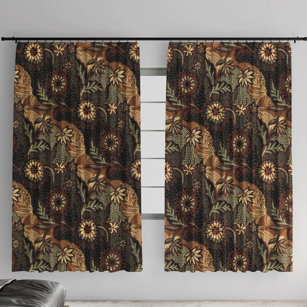 Batik Pedalaman Semen Lereng Style Window Curtain Indonesian Traditional Pattern