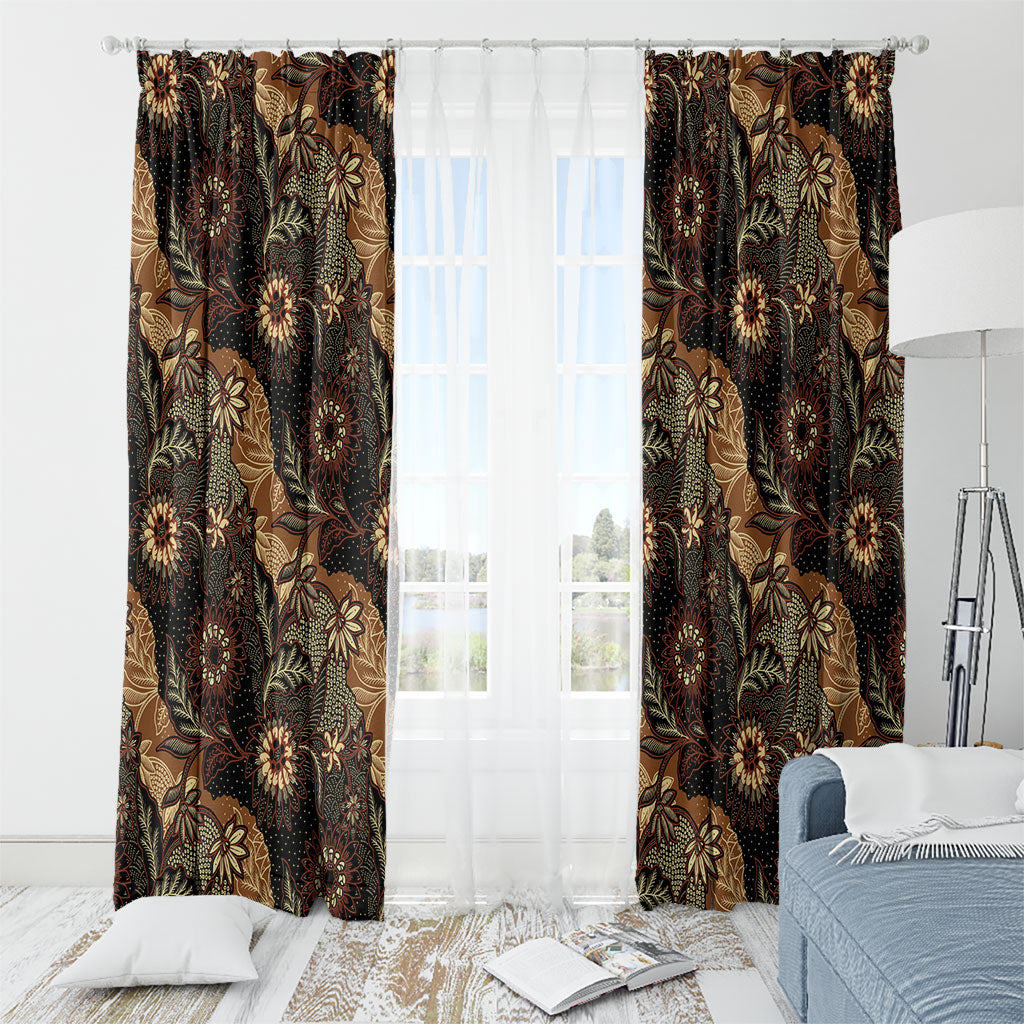 Batik Pedalaman Semen Lereng Style Window Curtain Indonesian Traditional Pattern