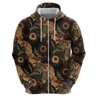Batik Pedalaman Semen Lereng Style Zip Hoodie Indonesian Traditional Pattern
