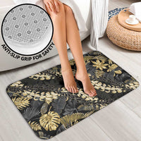 Gold Tropical Leaves Hawaii Mikioi Lei Bathroom Set Luxury Stylized - Polynesian Pride