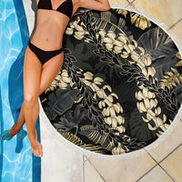 Gold Tropical Leaves Hawaii Mikioi Lei Beach Blanket Luxury Stylized LT01 - Polynesian Pride