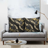 Gold Tropical Leaves Hawaii Mikioi Lei Pillow Cover Luxury Stylized - Polynesian Pride