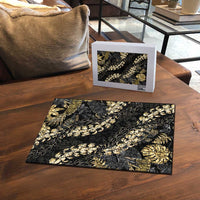 Gold Tropical Leaves Hawaii Mikioi Lei Puzzle Luxury Stylized - Polynesian Pride
