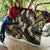 Gold Tropical Leaves Hawaii Mikioi Lei Quilt Luxury Stylized - Polynesian Pride