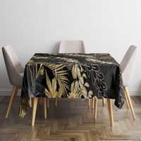 Gold Tropical Leaves Hawaii Mikioi Lei Tablecloth Luxury Stylized LT01 - Polynesian Pride