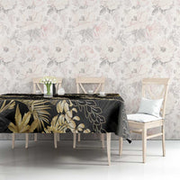 Gold Tropical Leaves Hawaii Mikioi Lei Tablecloth Luxury Stylized LT01 - Polynesian Pride